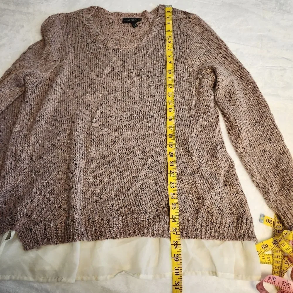 3/$25 Lane Bryant Chunky Knit Mixed Media Sweater Sz 18/20